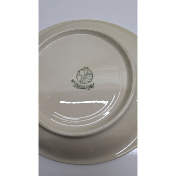 Syracuse China Oval Dinner Plate Speckled Cream Orange Brown Trim Vintage USA - Picture 9 of 10